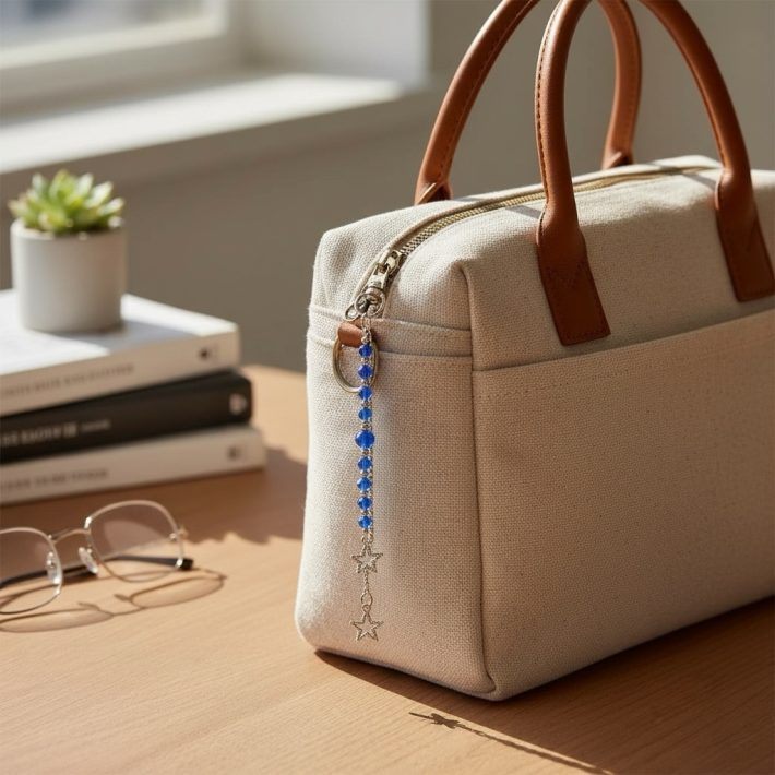 Accesorio para bolso en tono azul