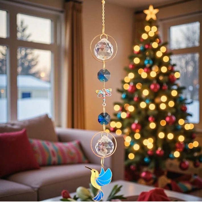 Atrapasol Luz de Colibrí Navideño