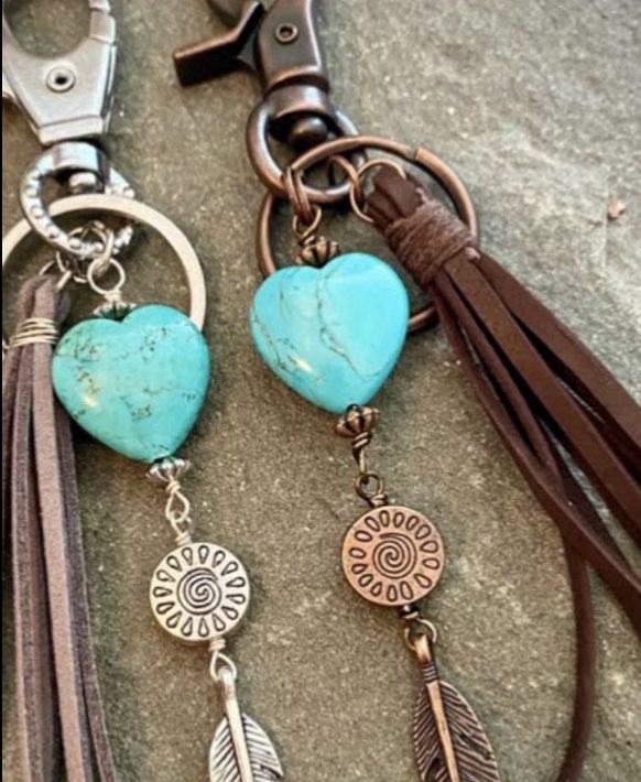 Llavero corazón turquesa