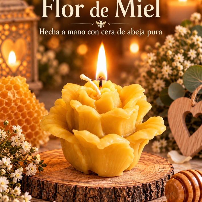Vela de cera de abeja Flor de Miel